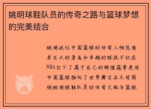 姚明球鞋队员的传奇之路与篮球梦想的完美结合